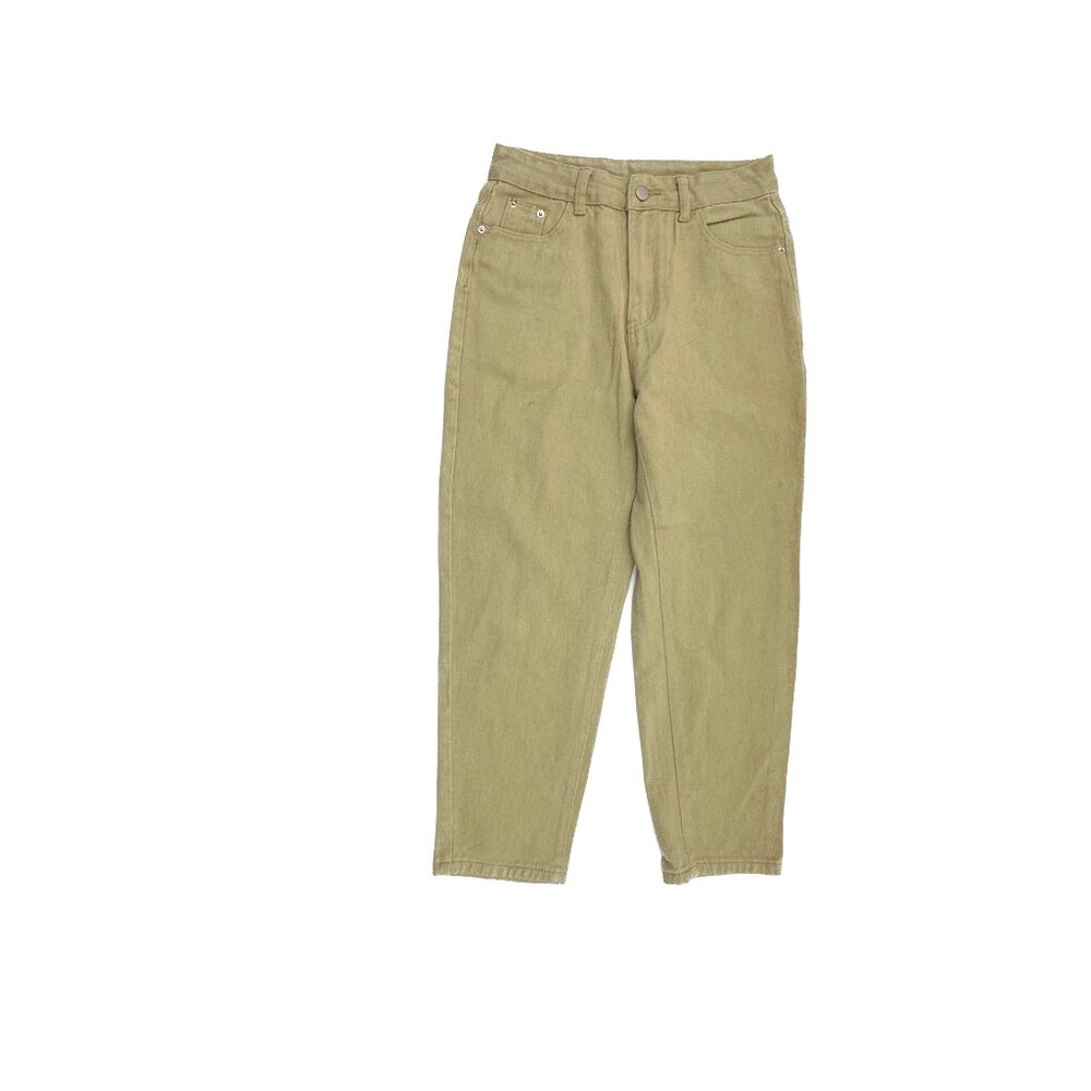 Shein Tapered Crop Women's size Medium Petite Tan Denim Jeans